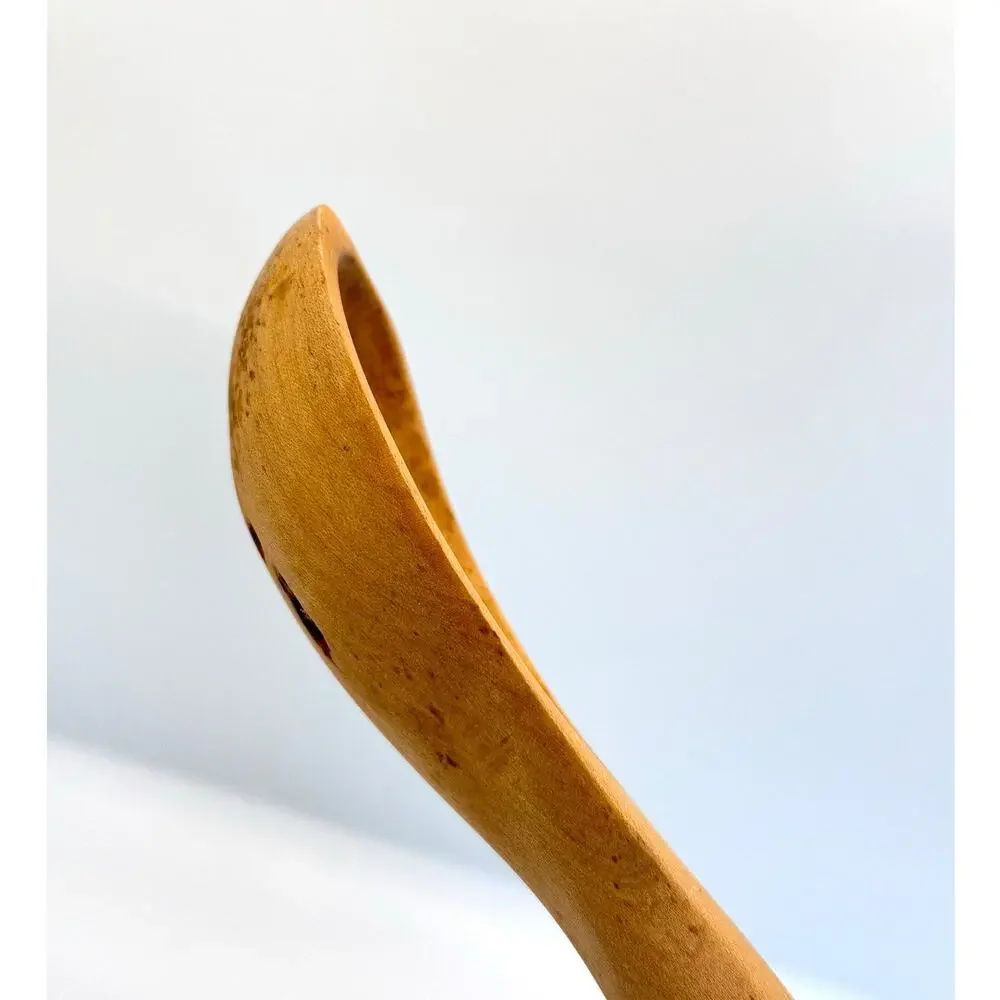VTG Hand Carved Wooden Slotted Spoon 16” Long Handled Rustic Primitive Farmhouse